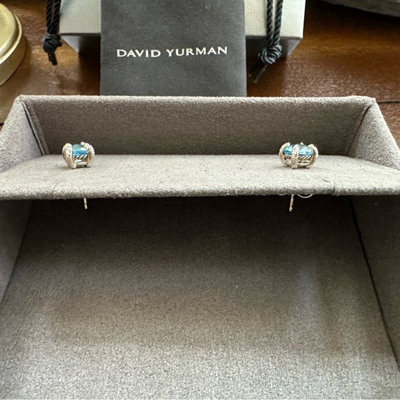 David Yurman Petite Chatelaine Stud Earrings in Blue Topaz Earrings - Picture 4 of 11
